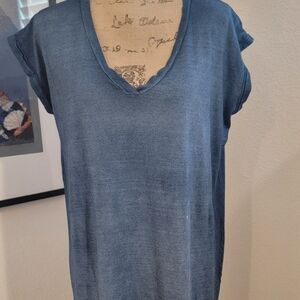Cloth &Stone Blue Short Sleeve Midi Dress